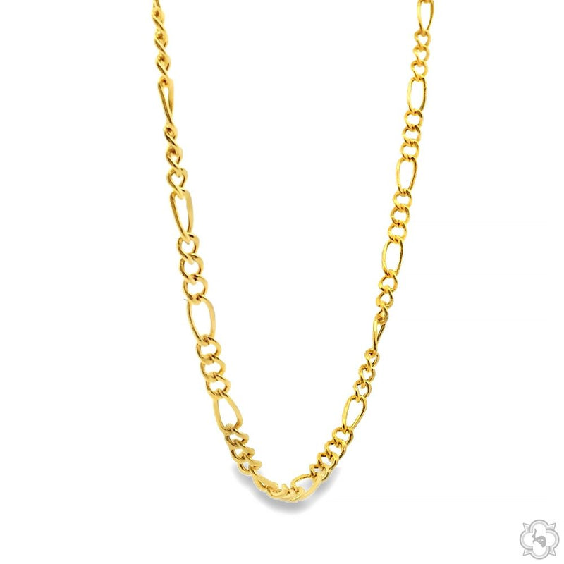 14k Yellow Gold Hollow Figaro Link Chain 24 Inches 2.5mm 66296 - Image 2
