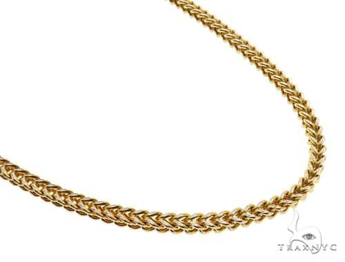 14k Yellow Gold Hollow Franco Link Chain 24 Inches 4mm 70566 - Image 2