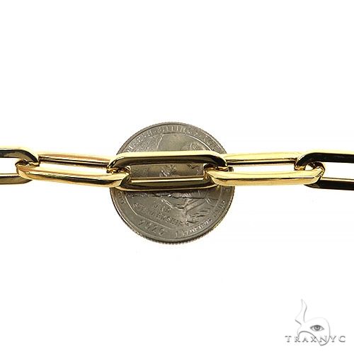 14k Yellow Gold Hollow Paperclip Link Chain  7.7mm 22 inches   68353 - Image 4