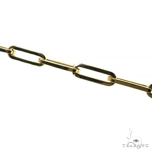 14k Yellow Gold Hollow Paperclip bracelet 5.8mm 7.5 inches   68347 - Image 3