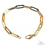 14k Yellow Gold Hollow Paperclip bracelet 5.8mm 7.5 inches   68347 - Image 2