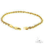 14k Yellow Gold Hollow Rope Bracelet 3.8mm 7 inches 70049 - Image 3