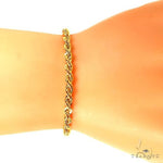 14k Yellow Gold Hollow Rope Bracelet 3.8mm 7 inches 70049 - Image 6