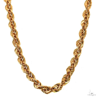 14k Yellow Gold Hollow Rope Link Chain 4.7mm 20 Inches 70071 - Image 1
