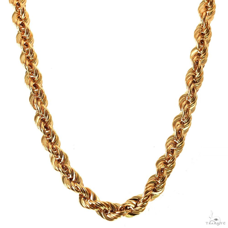 14k Yellow Gold Hollow Rope Link Chain 4.7mm 20 Inches 70071 - Image 1