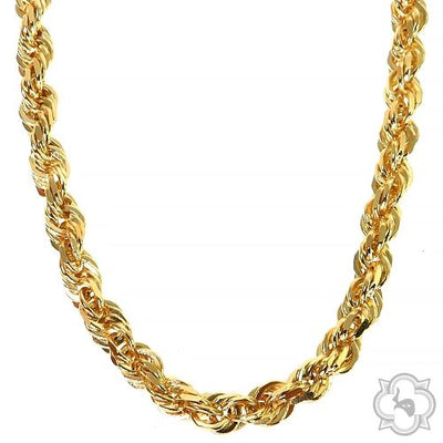 14k Yellow Gold Hollow Rope Link Chain 4.7mm 26 Inches 70074 - Image 1