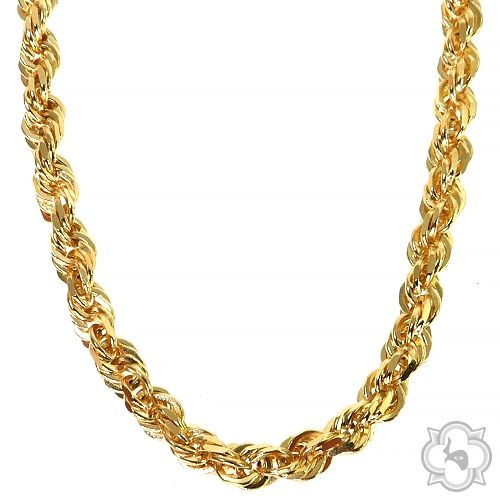 14k Yellow Gold Hollow Rope Link Chain 4.7mm 26 Inches 70074 - Image 1