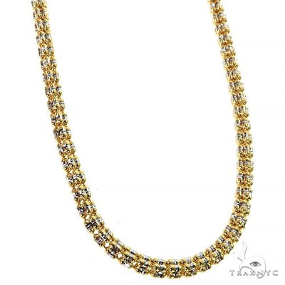 14k Yellow Gold Iced chain 3.4mm 24 inches   68382 - Image 1
