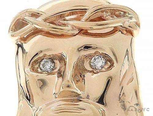 14k Yellow Gold Jesus Pendant 35495 - Image 4