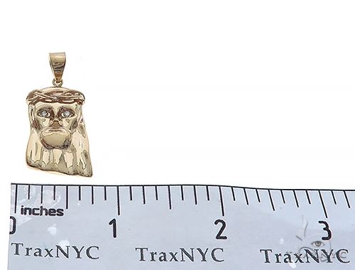 14k Yellow Gold Jesus Pendant 35495 - Image 6