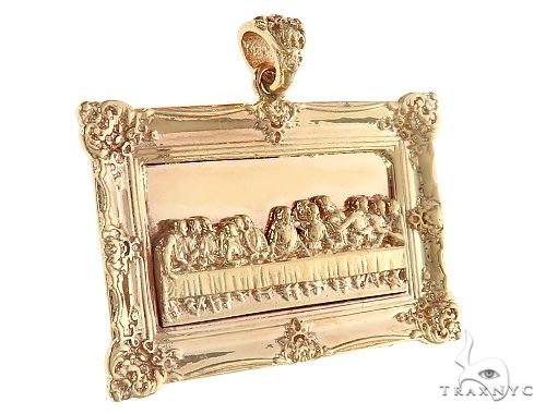 14k Yellow Gold Last Supper Pendant 44366 - Image 2