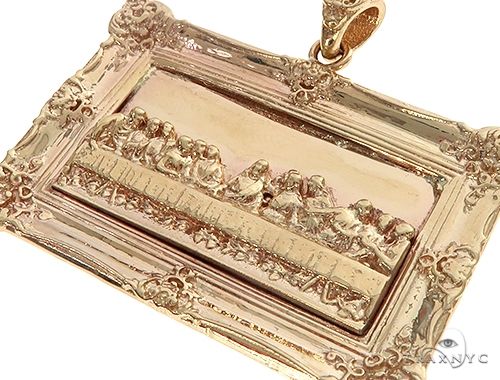 14k Yellow Gold Last Supper Pendant 44366 - Image 4