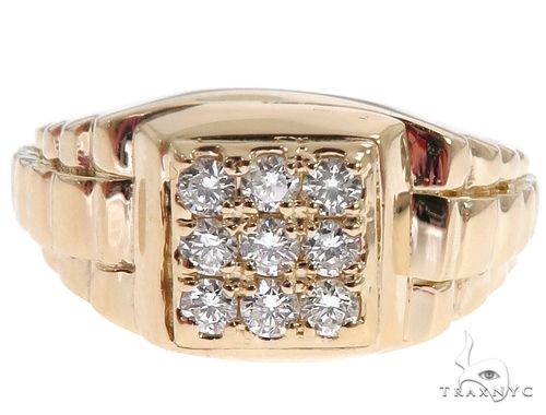 14k Yellow Gold Men's Diamond Ring 64663 - Image 1