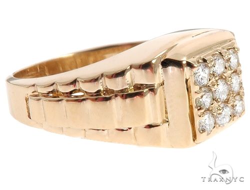 14k Yellow Gold Men's Diamond Ring 64663 - Image 4