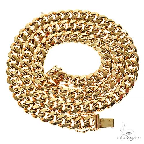 14k Yellow Gold Miami Cuban Hollow Chain 22 Inches 7.5mm 64812 - Image 3