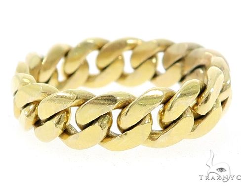 14k Gold 8.0mm Miami Cuban Link Ring 61420 - Image 1