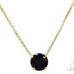 14k Yellow Gold Onyx Necklace & Earrings Set 40029 - Image 2