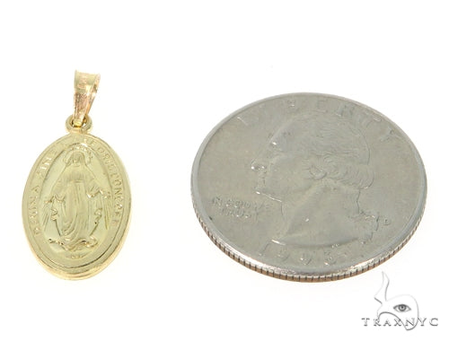 14k Gold Holy Mary Gold Pendant 45102 - Image 4