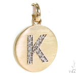 14k Yellow Gold Prong Diamond Initial K Pendant-39985 - Image 2