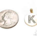 14k Yellow Gold Prong Diamond Initial K Pendant-39985 - Image 5