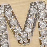 14k Yellow Gold Prong Diamond Initial M Pendant-39986 - Image 3