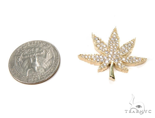 14k Diamond Maple Leaf Pendant 39993 - Image 6