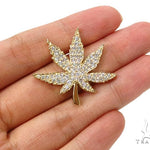 14k Diamond Maple Leaf Pendant 39993 - Image 9