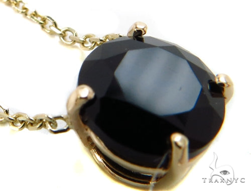 14k Yellow Gold Onyx Necklace 40017 - Image 3