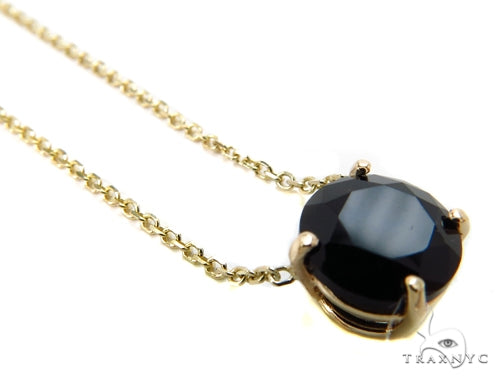 14k Yellow Gold Onyx Necklace 40017 - Image 4