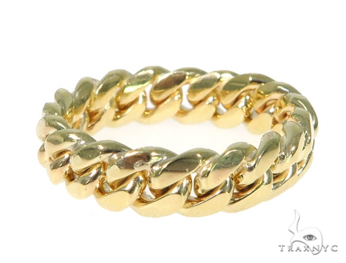 14k Gold 6mm Miami Cuban Link Ring 45420 - Image 4