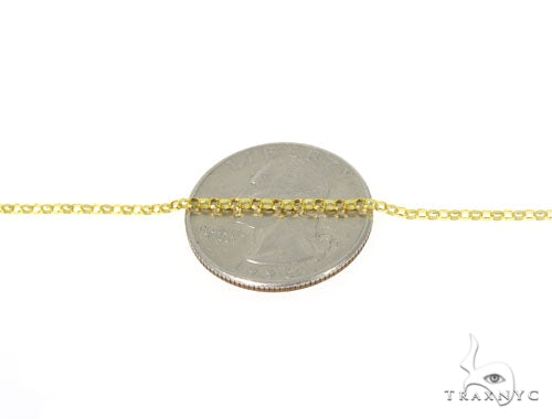 14k Yellow Gold Round Cable Chain 18 Inches 1mm   45273 - Image 3