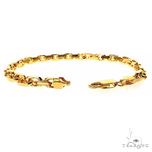 14k Yellow Gold Solid Anchor Link Diamond Cut Bracelet 5mm 8.5 inches 69614 - Image 2