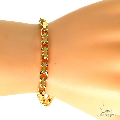 14k Yellow Gold Solid Anchor Link Diamond Cut Bracelet 5mm 8.5 inches 69614 - Image 5