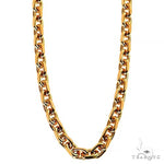 14k Yellow Gold Solid Anchor Link Diamond Cut Chain 4mm 24 inches 69615 - Image 1