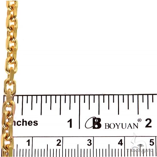 14k Yellow Gold Solid Anchor Link Diamond Cut Chain 4mm 24 inches 69615 - Image 6