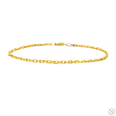 14k Yellow Gold Solid Anchor Link Diamond Cut Bracelet 2mm 8 Inches 70448 - Image 1