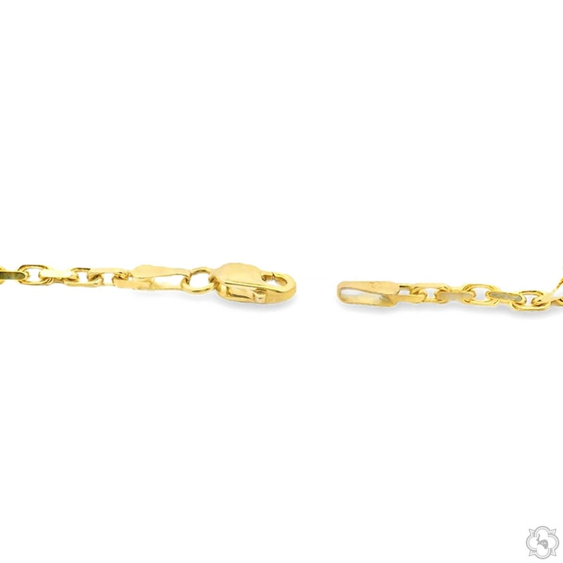 14k Yellow Gold Solid Anchor Link Diamond Cut Bracelet 2mm 8 Inches 70448 - Image 3