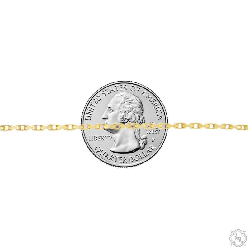 14k Yellow Gold Solid Anchor Link Diamond Cut Bracelet 2mm 8 Inches 70448 - Image 4