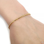 14k Yellow Gold Solid Anchor Link Diamond Cut Bracelet 2mm 8 Inches 70448 - Image 6