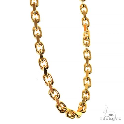 14k Yellow Gold Solid Anchor Link Diamond Cut Chain 4mm 22 inches 69616 - Image 2