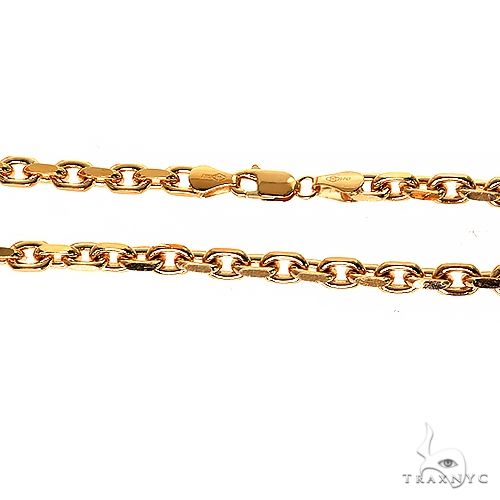 14k Yellow Gold Solid Anchor Link Diamond Cut Chain 4mm 22 inches 69616 - Image 4