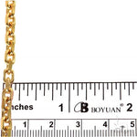 14k Yellow Gold Solid Anchor Link Diamond Cut Chain 4mm 22 inches 69616 - Image 6