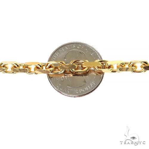 14k Yellow Gold Solid Anchor Link Diamond Cut Chain 5mm 24 inches 69617 - Image 4