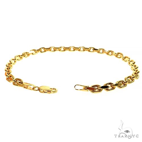 14k Yellow Gold Solid Anchor Link Diamond Cut Bracelet 4mm 8.5 inches 69613 - Image 2