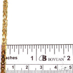14k Yellow Gold Solid Byzantine link 3mm 24 inches 70146 - Image 4