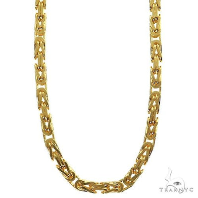14k Yellow Gold Solid Byzantine link 4.6mm 20 inches 70144 - Image 1