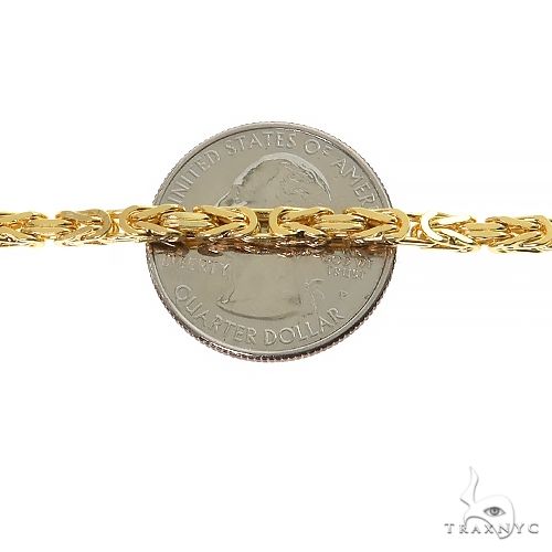 14k Yellow Gold Solid Byzantine link 4mm 20 inches 70127 - Image 3