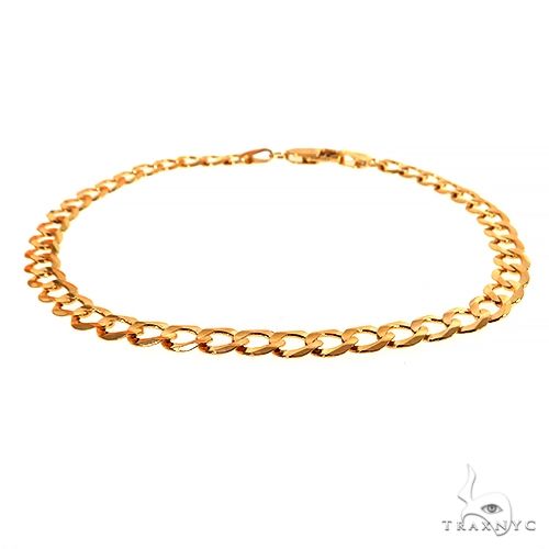 14k Yellow Gold Solid Curb Link Bracelet 3.6mm 10 Inches 70260 - Image 1