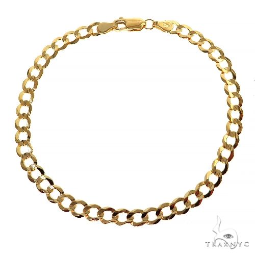 14k Yellow Gold Solid Curb Link Bracelet 3.6mm 8 Inches 70261 - Image 2