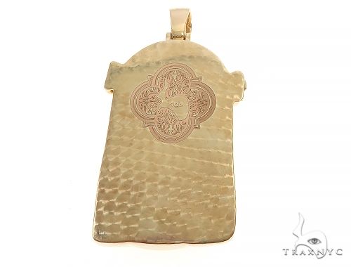 14k Yellow Gold Solid Diamond Jesus Pendant 65101 67177 - Image 3